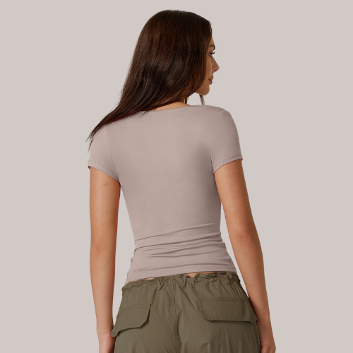 Square Neck Short Sleeve T Shirts