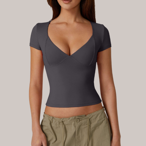 V Neck Short Sleeve T Shirts