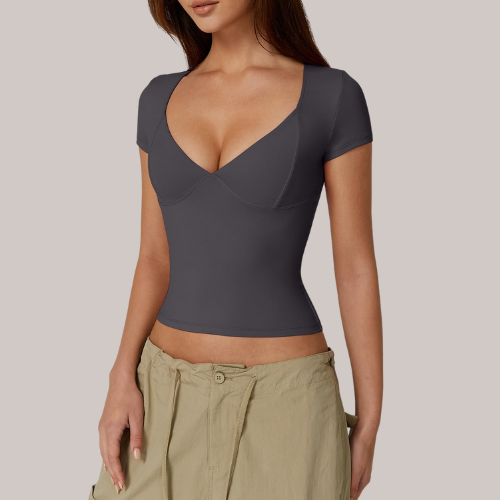 V Neck Short Sleeve T Shirts