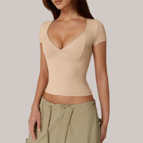 V Neck Short Sleeve T Shirts