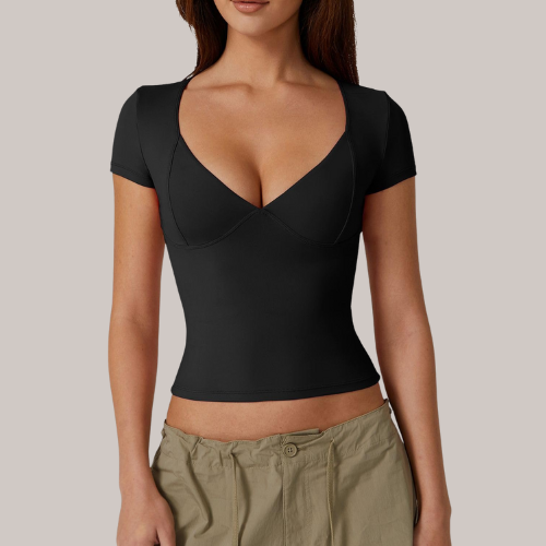 V Neck Short Sleeve T Shirts