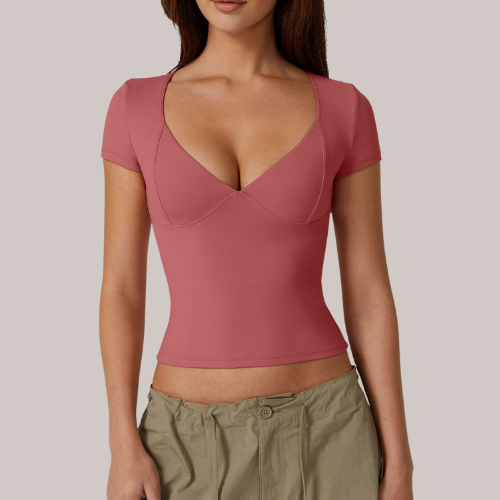 V Neck Short Sleeve T Shirts