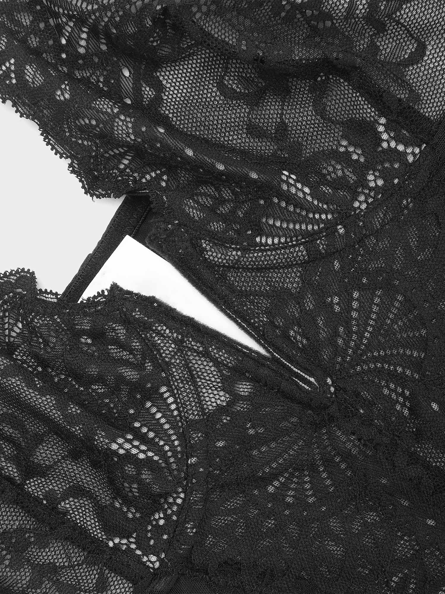 Lace Deep-V Neck Bodysuit