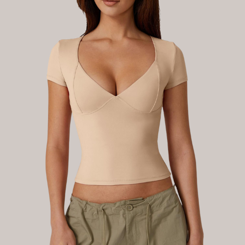 V Neck Short Sleeve T Shirts