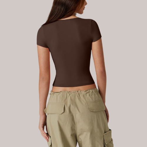 V Neck Short Sleeve T Shirts