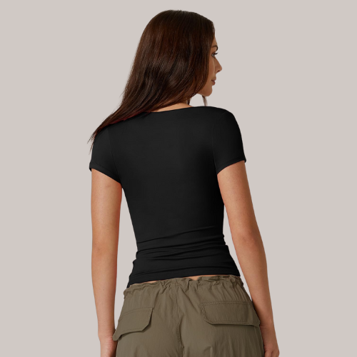 Square Neck Short Sleeve T Shirts