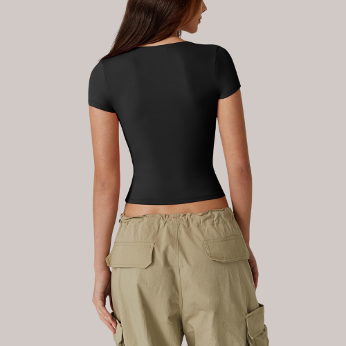 V Neck Short Sleeve T Shirts