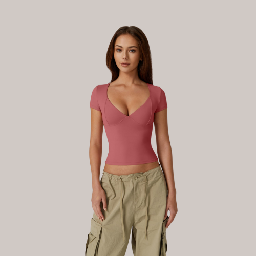 V Neck Short Sleeve T Shirts